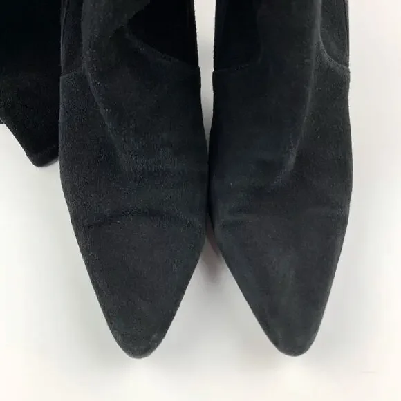 Stuart Weitzman Boots Black Suede Tall Knee High Heeled Women's 7.5 - Picture 4 of 11